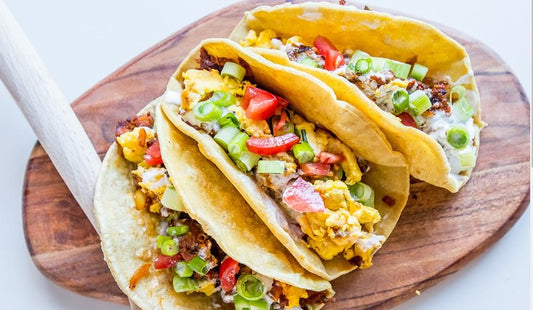 Sweet n' Spicy Egg Breakfast Tacos