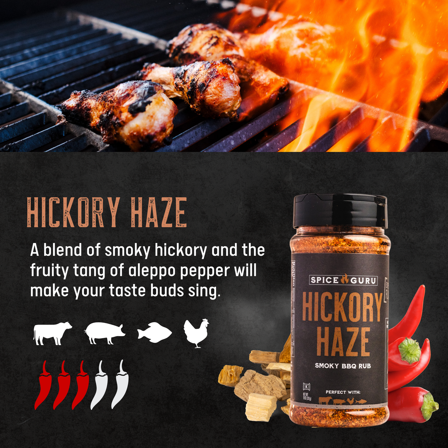 Hickory Haze Smoky BBQ Rub, 11 oz