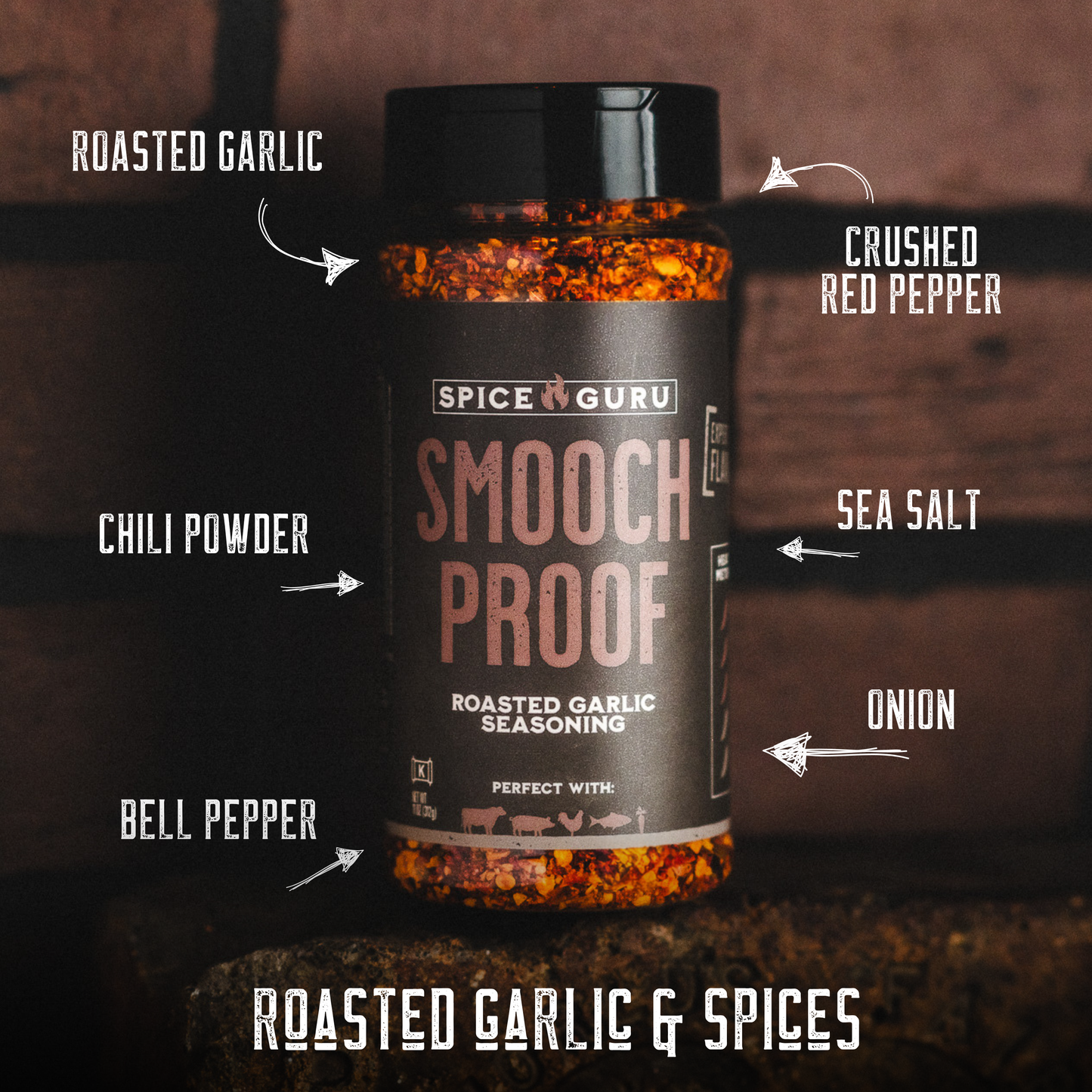 Smooch Proof Roasted Garlic Seasoning, 11 oz